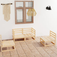Thumbnail for 4-tlg. Garten-Lounge-Set Massivholz Kiefer
