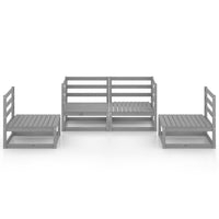 Thumbnail for 4-tlg. Garten-Lounge-Set Grau Kiefer Massivholz