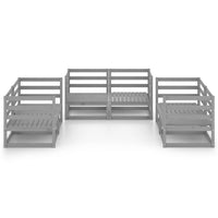 Thumbnail for 6-tlg. Garten-Lounge-Set Grau Kiefer Massivholz