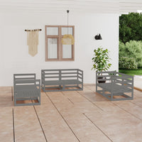 Thumbnail for 6-tlg. Garten-Lounge-Set Grau Kiefer Massivholz