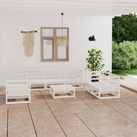 Thumbnail for 8-tlg. Garten-Lounge-Set Weiß Kiefer Massivholz