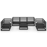 Thumbnail for 8-tlg. Garten-Lounge-Set Schwarz Massivholz Kiefer