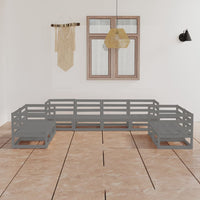 Thumbnail for 8-tlg. Garten-Lounge-Set Grau Kiefer Massivholz