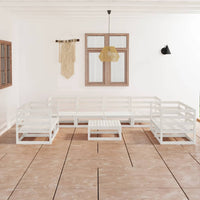 Thumbnail for 9-tlg. Garten-Lounge-Set Weiß Kiefer Massivholz