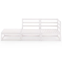 Thumbnail for 3-tlg. Garten-Lounge-Set Weiß Kiefer Massivholz