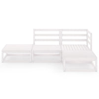 Thumbnail for 4-tlg. Garten-Lounge-Set Weiß Kiefer Massivholz