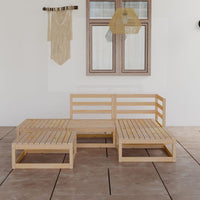 Thumbnail for 5-tlg. Garten-Lounge-Set Massivholz Kiefer