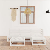 Thumbnail for 5-tlg. Garten-Lounge-Set Weiß Kiefer Massivholz