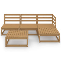 Thumbnail for 5-tlg. Garten-Lounge-Set Honigbraun Massivholz Kiefer