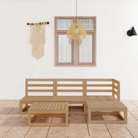 Thumbnail for 5-tlg. Garten-Lounge-Set Honigbraun Massivholz Kiefer