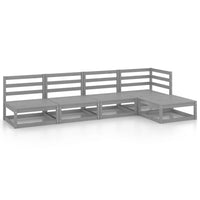 Thumbnail for 5-tlg. Garten-Lounge-Set Grau Kiefer Massivholz