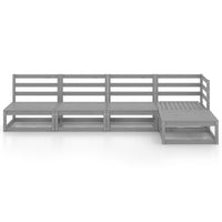 Thumbnail for 5-tlg. Garten-Lounge-Set Grau Kiefer Massivholz