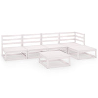 Thumbnail for 6-tlg. Garten-Lounge-Set Weiß Kiefer Massivholz