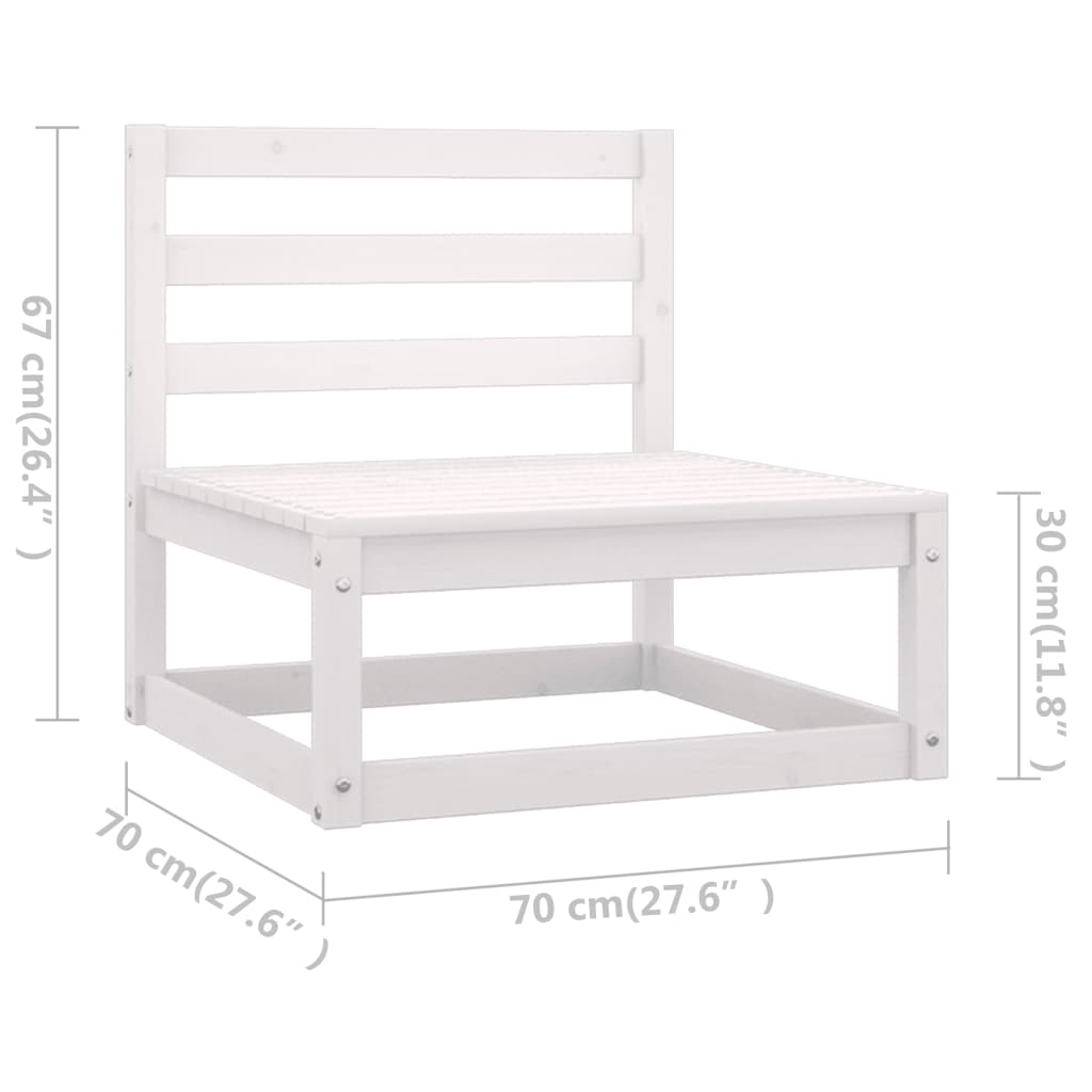 4-tlg. Garten-Lounge-Set Weiß Kiefer Massivholz