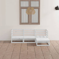 Thumbnail for 4-tlg. Garten-Lounge-Set Weiß Kiefer Massivholz