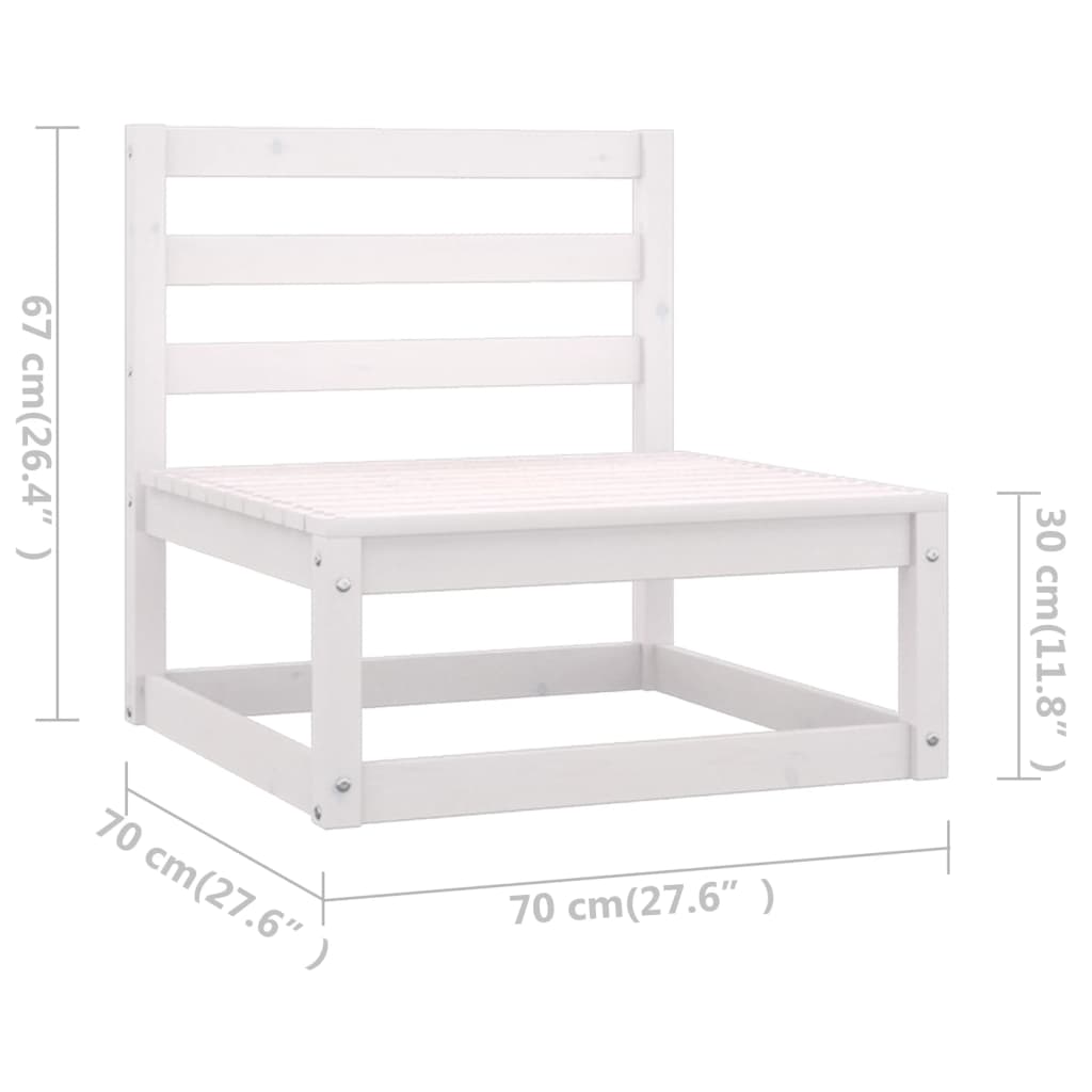 5-tlg. Garten-Lounge-Set Weiß Kiefer Massivholz