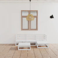 Thumbnail for 5-tlg. Garten-Lounge-Set Weiß Kiefer Massivholz