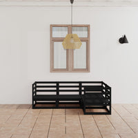 Thumbnail for 4-tlg. Garten-Lounge-Set Schwarz Massivholz Kiefer