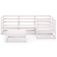 Thumbnail for 5-tlg. Garten-Lounge-Set Weiß Kiefer Massivholz