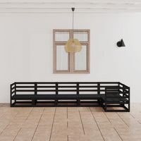 Thumbnail for 6-tlg. Garten-Lounge-Set Schwarz Massivholz Kiefer