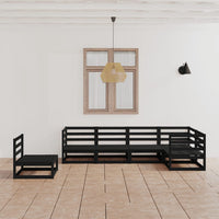 Thumbnail for 6-tlg. Garten-Lounge-Set Schwarz Massivholz Kiefer