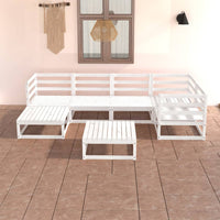 Thumbnail for 7-tlg. Garten-Lounge-Set Weiß Kiefer Massivholz