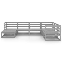 Thumbnail for 7-tlg. Garten-Lounge-Set Grau Kiefer Massivholz