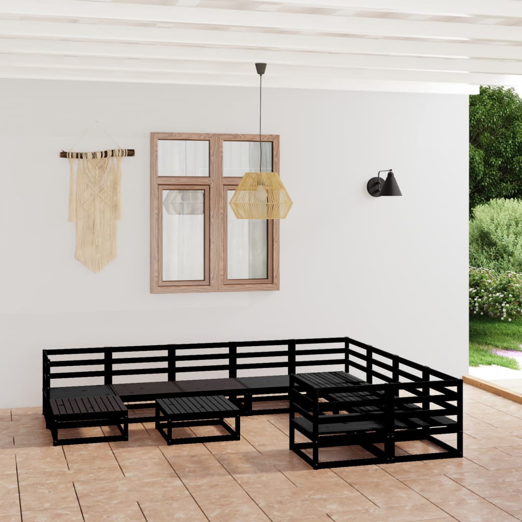 11-tlg. Garten-Lounge-Set Massivholz Kiefer