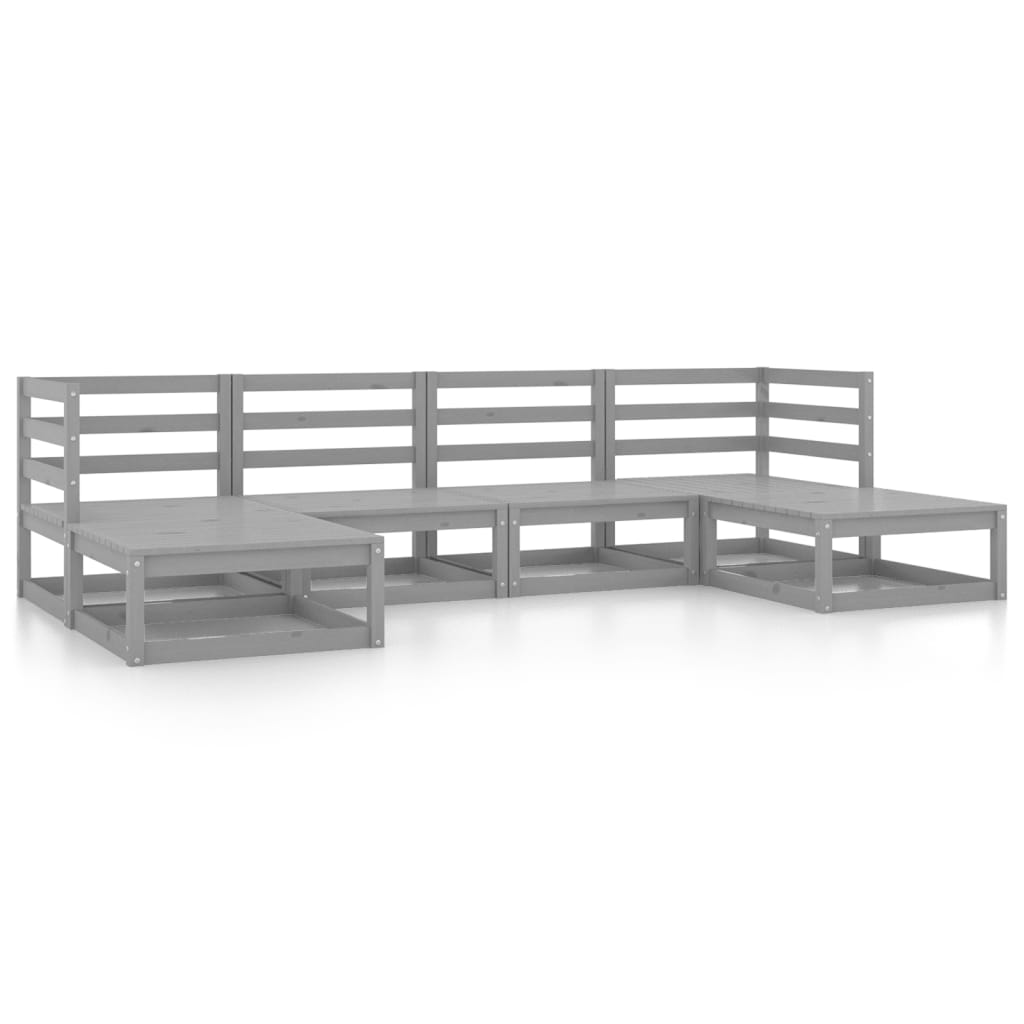 6-tlg. Garten-Lounge-Set Kiefer Massivholz