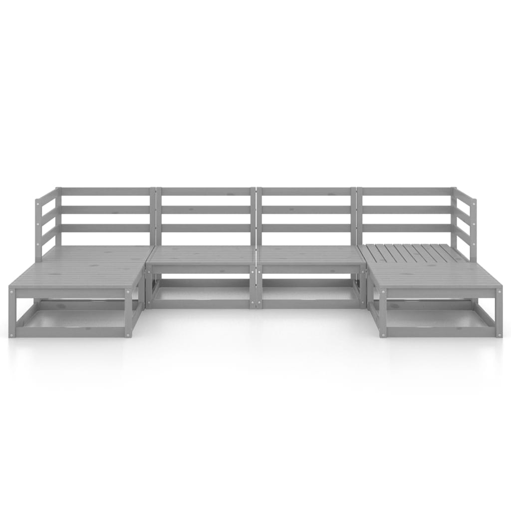 6-tlg. Garten-Lounge-Set Kiefer Massivholz