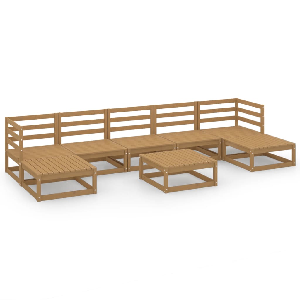 8-tlg. Garten-Lounge-Set Massivholz Kiefer
