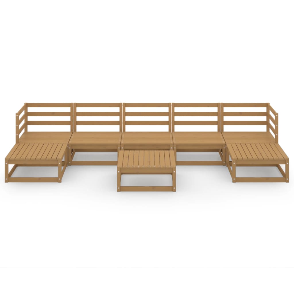 8-tlg. Garten-Lounge-Set Massivholz Kiefer