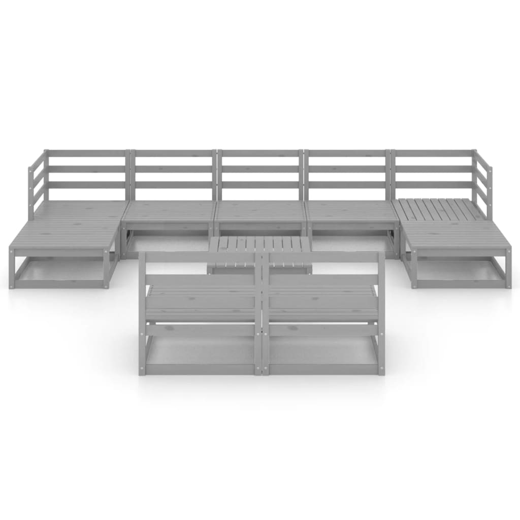 10-tlg. Garten-Lounge-Set Kiefer Massivholz