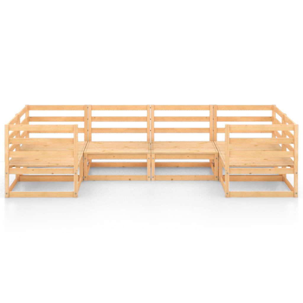 6-tlg. Garten-Lounge-Set Kiefer Massivholz