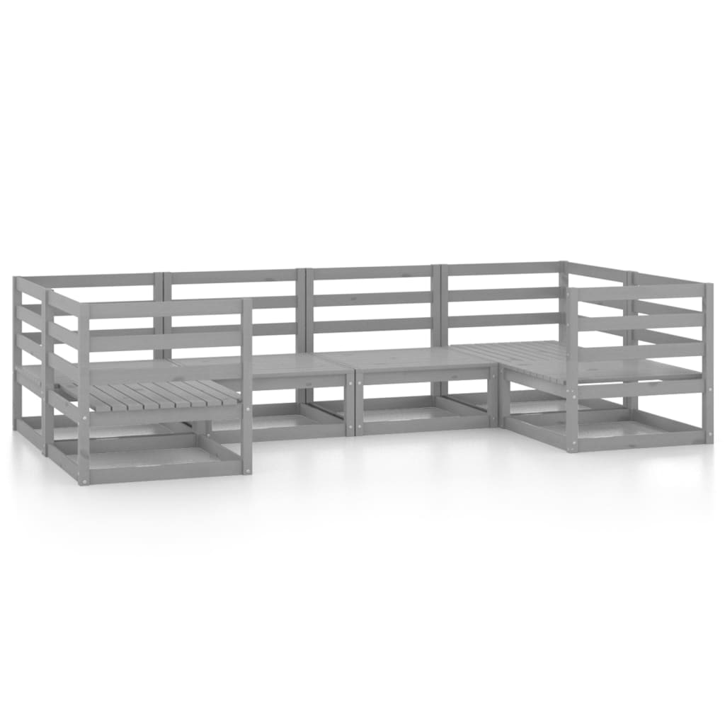 6-tlg. Garten-Lounge-Set Kiefer Massivholz