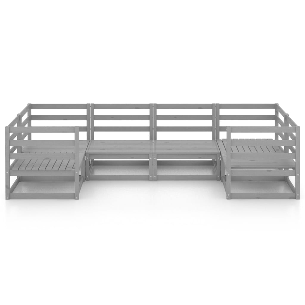 6-tlg. Garten-Lounge-Set Kiefer Massivholz