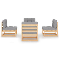 Thumbnail for 4-tlg. Garten-Lounge-Set mit Kissen Kiefer Massivholz