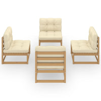 Thumbnail for 4-tlg. Garten-Lounge-Set mit Kissen Kiefer Massivholz