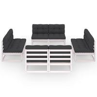Thumbnail for 8-tlg. Garten-Lounge-Set mit Kissen Kiefer Massivholz