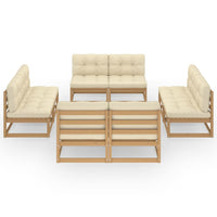 Thumbnail for 8-tlg. Garten-Lounge-Set mit Kissen Kiefer Massivholz