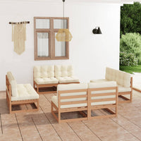 Thumbnail for 8-tlg. Garten-Lounge-Set mit Kissen Kiefer Massivholz