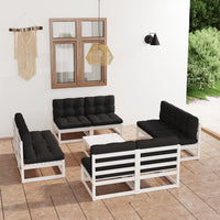Thumbnail for 9-tlg. Garten-Lounge-Set mit Kissen Kiefer Massivholz