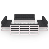 Thumbnail for 13-tlg. Garten-Lounge-Set mit Kissen Kiefer Massivholz