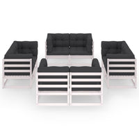 Thumbnail for 8-tlg. Garten-Lounge-Set mit Kissen Kiefer Massivholz