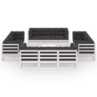 Thumbnail for 13-tlg. Garten-Lounge-Set mit Kissen Kiefer Massivholz