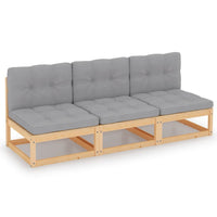 Thumbnail for 3-Sitzer-Sofa mit Kissen Massivholz Kiefer