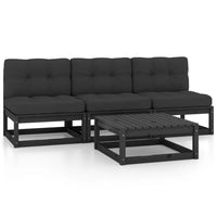 Thumbnail for 4-tlg. Garten-Lounge-Set mit Kissen Kiefer Massivholz