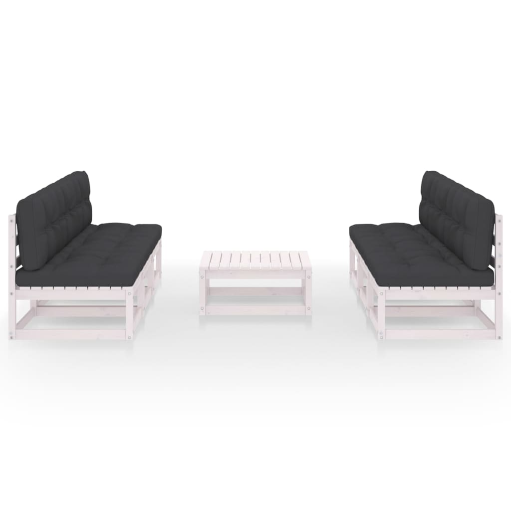 7-tlg. Garten-Lounge-Set mit Kissen Kiefer Massivholz