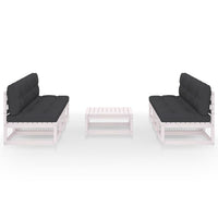 Thumbnail for 7-tlg. Garten-Lounge-Set mit Kissen Kiefer Massivholz