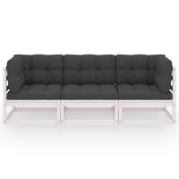 Thumbnail for 3-Sitzer-Gartensofa mit Kissen Kiefer Massivholz
